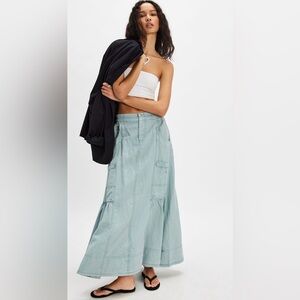 Free People Rough Riding Maxi Skirt NWT size XS